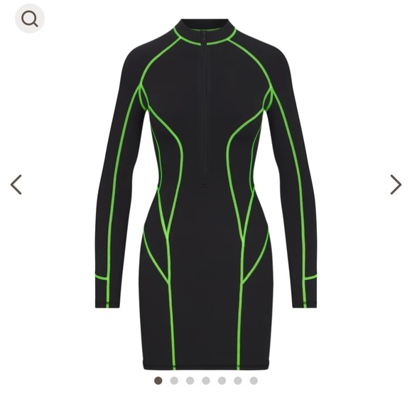 SKIMS ROSALÍA CAPSULE MOTO CONTOUR MOCK NECK MINI BRAT DRESS - Picture 3 of 7